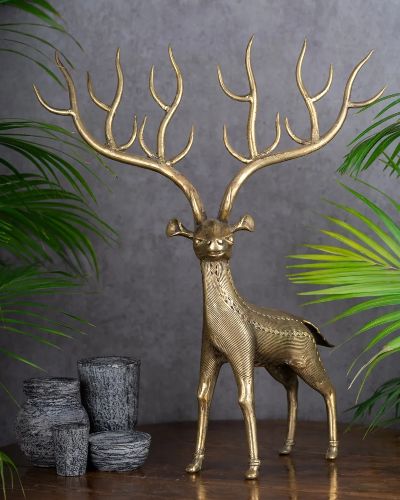 Brass Deer Statue